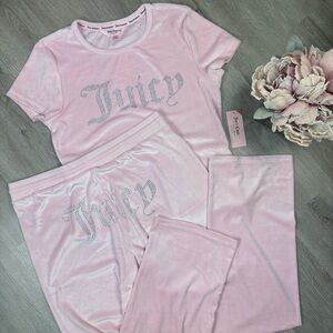 Juicy Couture Velour Pajama/ Loungewear Set Large